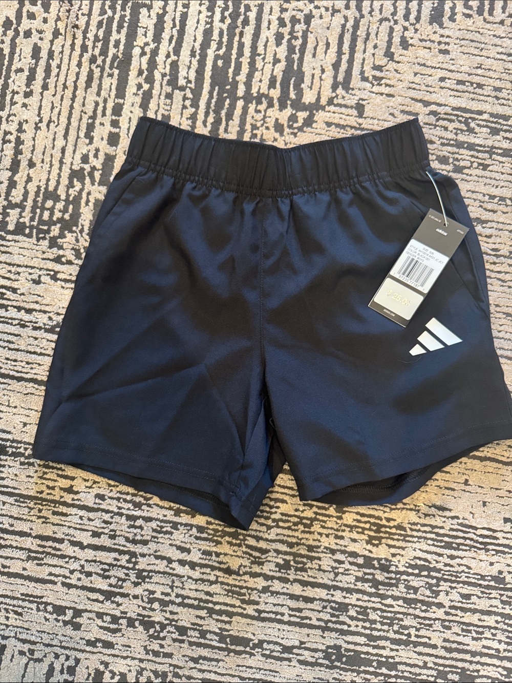 adidas Black Boys Athletic Shorts with White Logo